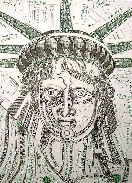 Art From Money Collages Made Out Of Cut Up Dollar Bills By Latvian