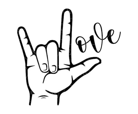 I Love You Hand Sign Svg Love Svg Asl Sign Language Svg Etsy Uk