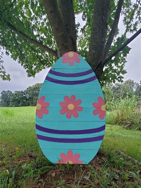 Giant Wooden Easter Egg 4 Ft Easter Egg Yard Decor Easter Etsy In