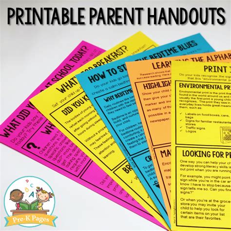 Preschool Back To School Night Printable Handouts For Parents