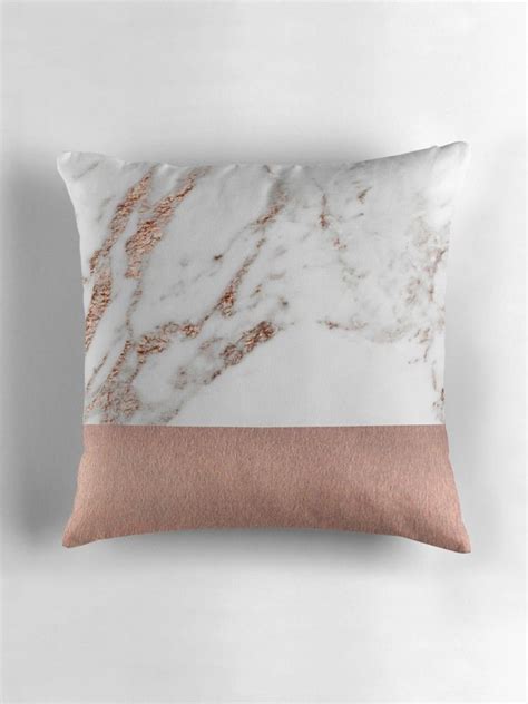 Rose Gold Marble And Foil Throw Pillow By Peggieprints Rose Gold Room