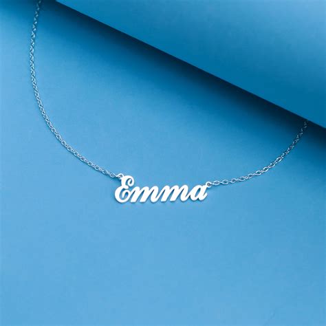 Custom Signature Name Necklace Name Necklace Silver Cursive Etsy