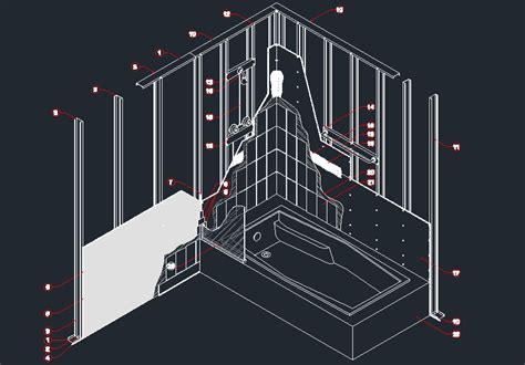 Isometric View Of A Bathroom In Dwg File Cadbull