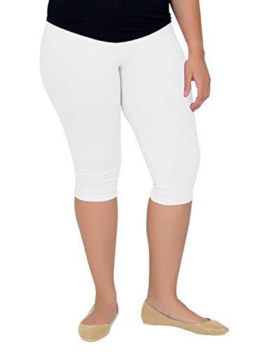 Stretch Is Comfort Womens Plus Size Knee Length Leggings White X