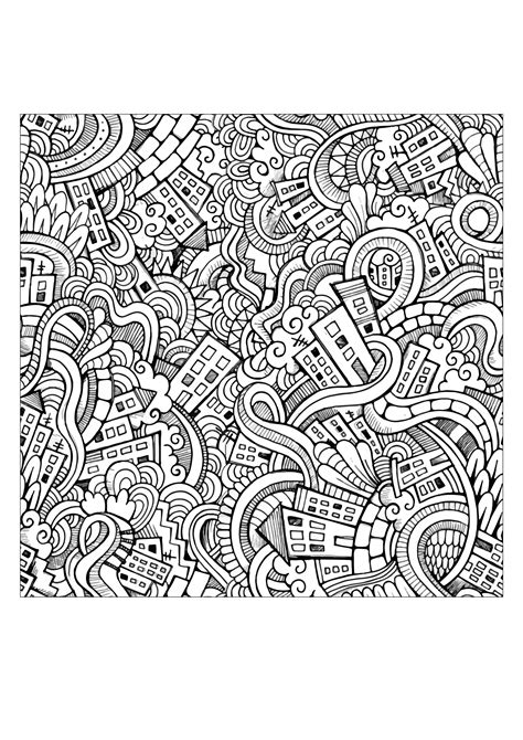 Incredible City Doodle Doodle Art Doodling Adult Coloring Pages