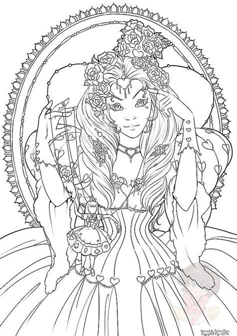 The Red Queen February S Digital Coloring By Artalacartestore Coloring Books Coloring Pages