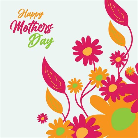 mothers day greeting card vector banner with flowers on white background 23228078 vector art at