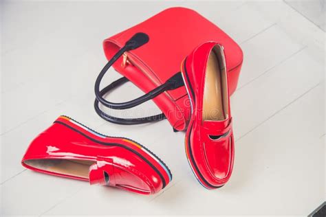 Red Shoes Stylish Patent Leather Shoes Stock Photo Image Of Patent