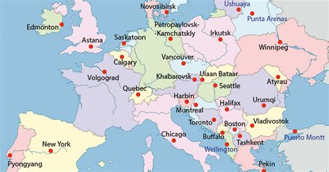 El Mapa Que Muestra Qué Ciudades Se Encuentran En La Misma Latitud Que