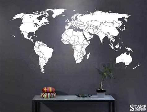 World Map Countries Wall Decal World Map Decal Wall Art