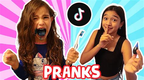 Recreating Funny Tik Tok Pranks On My Sister Jasmine And Bella Youtube