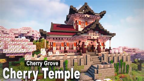 Minecraft How To Build A Cherry Blossom Temple Tutorial Youtube