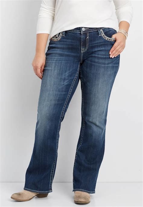 Vigoss Plus Size Bootcut Jeans With Arrow Stitching And Sequins Maurices