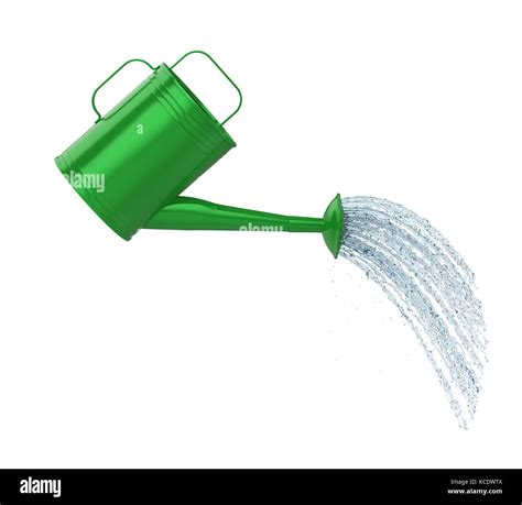 Watering Can Pouring Water Isolated Stock Photo Alamy