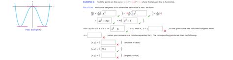 Solved Video Example Example Find The Points On The Curve Chegg Com