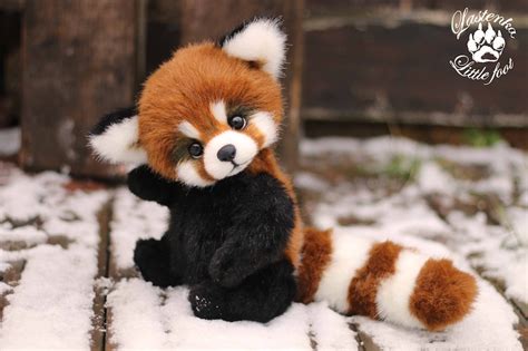 Red Panda Garnet Stuffed Toy Handmade Plush Collectible Ooak Etsy