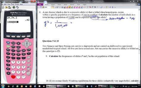 Equilibrium problems the frequency of two alleles in gene pool is 0.19 and 0.81(a). AP Biology: Hardy Weinberg Problem Set on Vimeo
