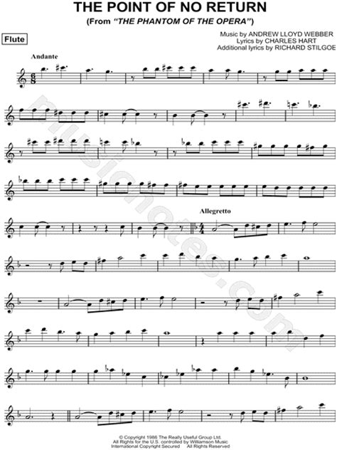 Also feel free to request some other songs on flute (phantom of the opera or not) for me to add! "The Point of No Return" from 'The Phantom of the Opera' Sheet Music (Flute Solo) in A Minor ...