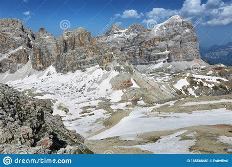 View From The Top Of Lagazuoi Dolomites Italy Stock Image Image Of