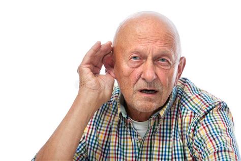 Senior Man Hard Of Hearing Stock Image Image Of Grouch 27570133