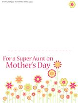 Mother's day cards for every mom. Printable Mother's Day Card for Aunt - FamilyEducation.com