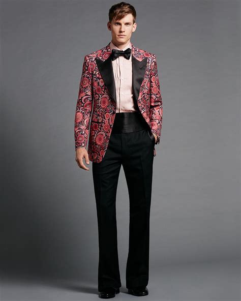 Lyst Tom Ford Floral Print Hopsack Tuxedo Jacket In Pink For Men