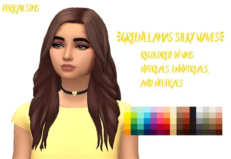 Hair Recolor 1 Greenllamas Silky Waves Hair Love 4 Cc Finds