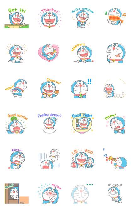 Doraemons Animated Crayon Stickers Sticker For Line Whatsapp