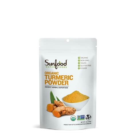 SunFood Organic Turmeric Root Powder 4 Oz Vitacost