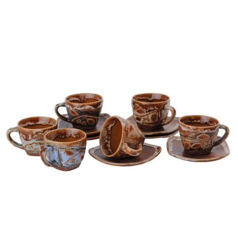 Stoneware Demitasse Espresso Turkish Coffee Cups And Saucers Set Of 6 16782780 Overstock