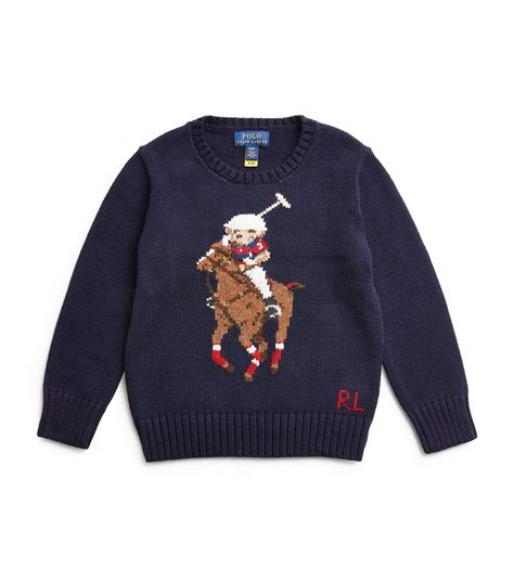 Ralph Lauren Kids Cotton Wool Polo Bear Sweater 6 14 Years Harrods Mr