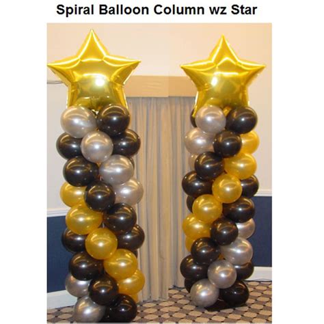 Spiral Balloon Column With Jumbo Star On Top Helium Balloons Delivery