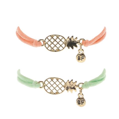 Pastel Pineapple Best Friend Cord Bracelets Bff Jewelry Bff