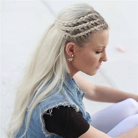 The several cute braids and the black and white band make the long hairstyle impressive and luscious. 20 Long Hairstyles You Will Want to Rock Immediately!