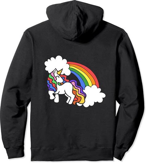 Cute Rainbow Unicorn Pullover Hoodie Clothing Shoes