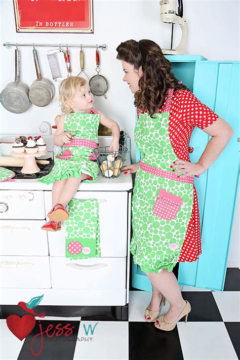 Lindas Hot Lime And Pink Collection Mommy And Me Outfits Pinup Apron Aprons Vintage