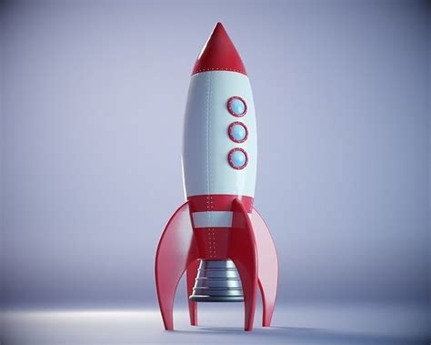 3d Model Cartoon Rocket Pbr Vr Ar Low Poly Cgtrader