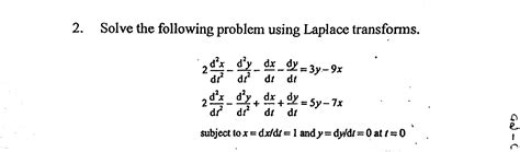 Solved Solve The Following Problem Using Laplace Transforms