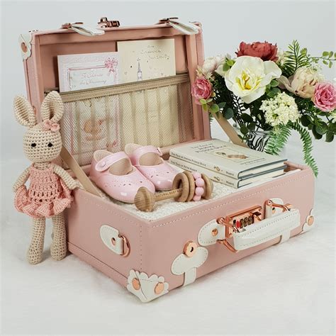 Gifted in a baby suitcase styled gift box includes includes all of the following gifts (17 x 23 x 8 cm). Little Luxury Baby Girl Organic Gift Hamper ...