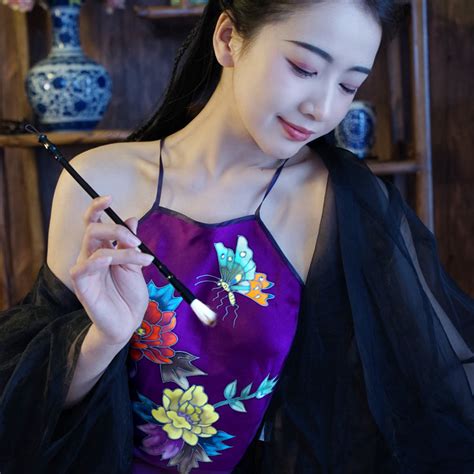 Sexy Butterfly And Flowers Real Silk Bellyband Halter Top Chinese Dudou Idreammart