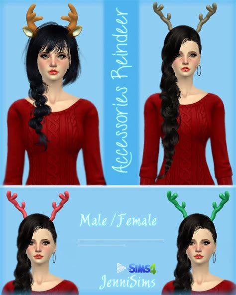 Jennisims Downloads Sims 4 New Mesh Accessory Reindeer Ears