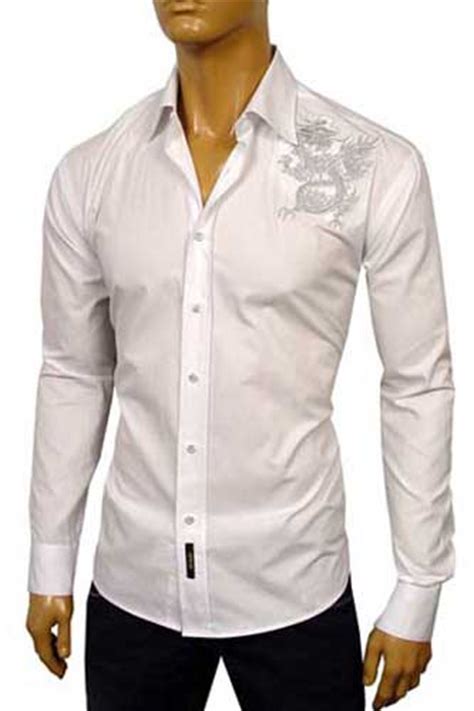 Mens Designer Clothes Versace Men Fitted Dress Shirt 119