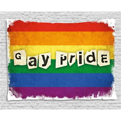 Pride Decorations Tapestry Dated Aged Rainbow Flag With Gay Pride