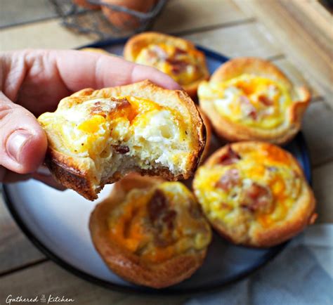 Bacon Egg And Cheese Breakfast Cups Gathered In The Kitchen