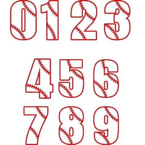 Varsity Numbers Png Baseball Stitching Numbers Png Etsy