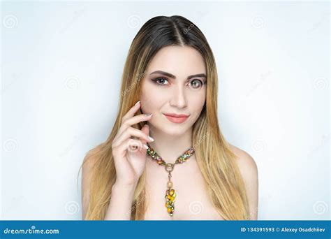 Nude Make Up Beauty Face Stock Image Image Of Girl