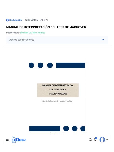 Manual De Interpretación Del Test De Machover Pdf Hombre Sicología