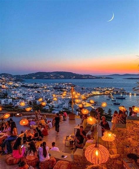 Night Time In Mykonos Town Mykonos Greece Beautiful Places To Travel