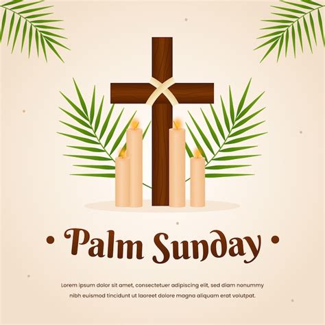 Free Vector Gradient Palm Sunday Illustration