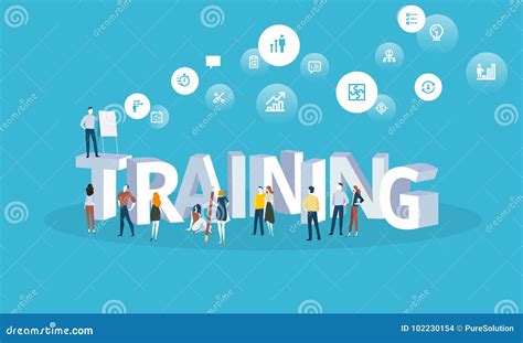 Flat Design Style Web Banner For Training Courses Staff Training